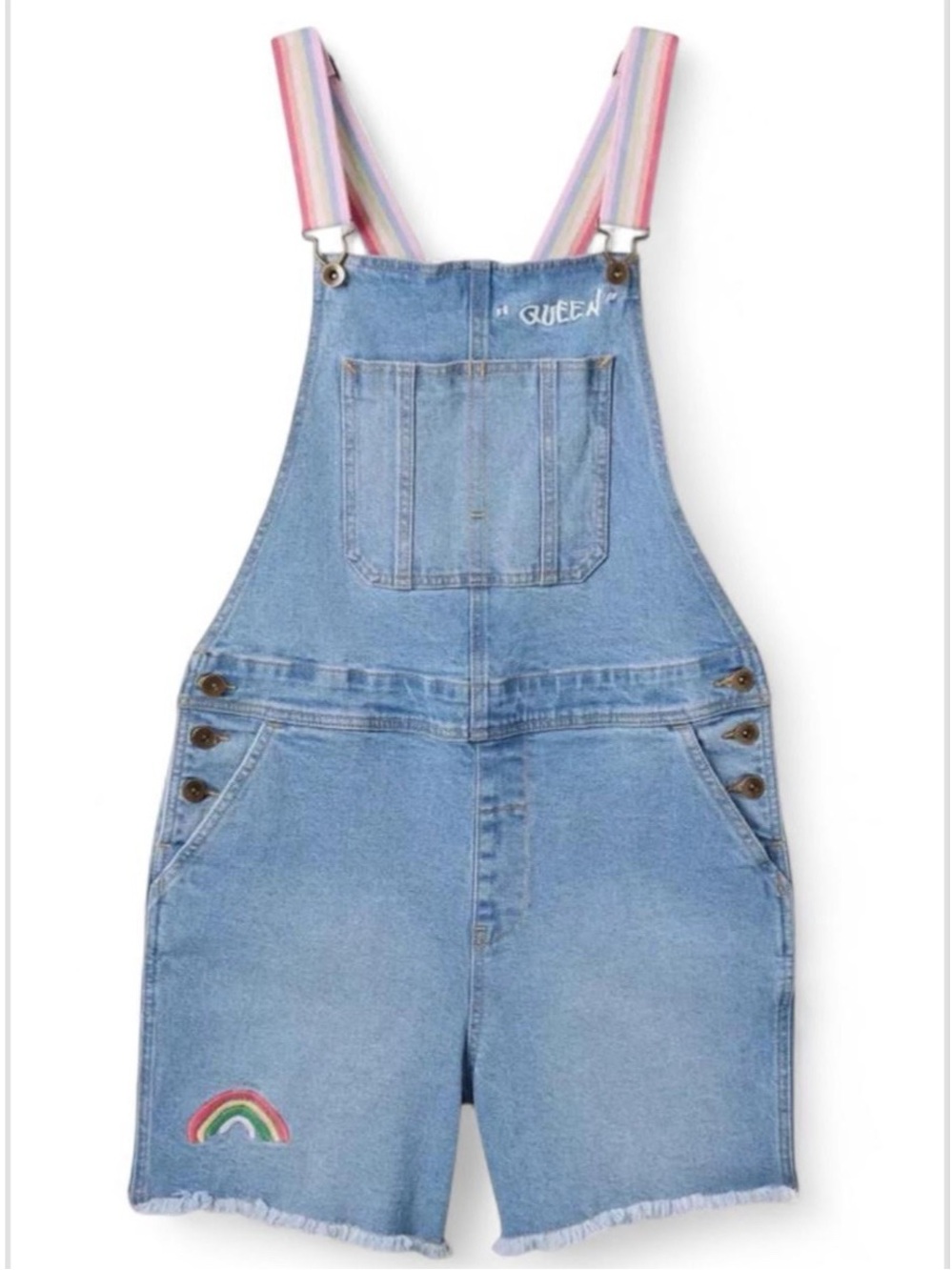 Takepride Target Pride Queen Shortalls Overall Shorts Blue Denim Plus Size 3X